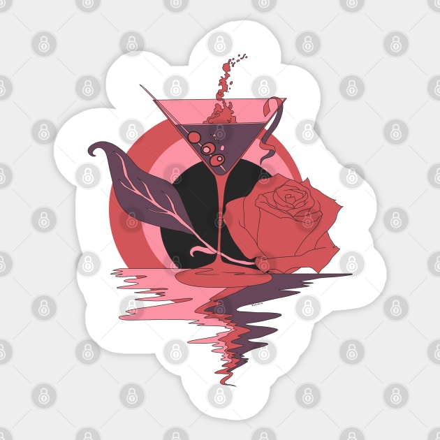 Ambrose Martini and Rose Sticker by kenallouis